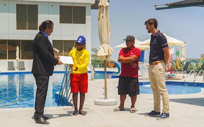 Lifeguard Angel Nakabiito had recently trained with Blue Guard Middle East, a Dubai-based consultancy specialising in water safety training. Courtesy, Mirage Hotel Fujairah