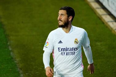 FILE PHOTO: Soccer Football - La Liga Santander - Deportivo Alaves v Real Madrid - Estadio Mendizorroza, Vitoria-Gasteiz, Spain - January 23, 2021 Real Madrid's Eden Hazard REUTERS/Vincent West/File Photo