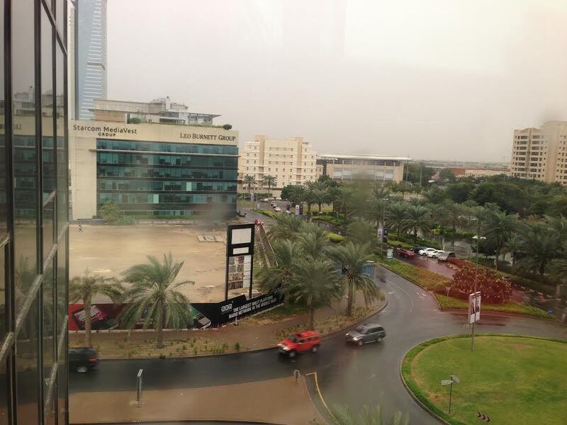 Dubai Media City didn't escape the deluge. Maha Elsanosi 