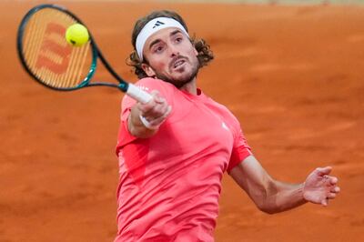 Stefanos Tsitsipas believes Abdullah Shelbayh has the talent to become a top-50 player. AP