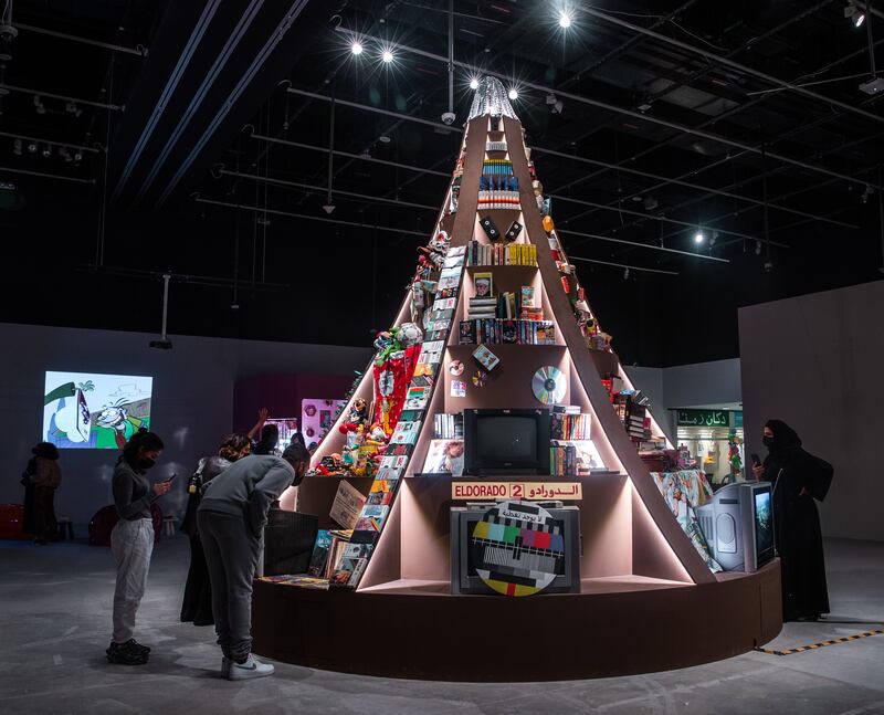 Fadel Al Mheiri's 'al-Burkan'. The volcano fountain reflects the overwhelming styles of the 1990s.