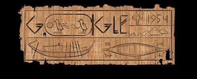The Google Doodle for May 26, 2019 - honouring the Khufu ship.