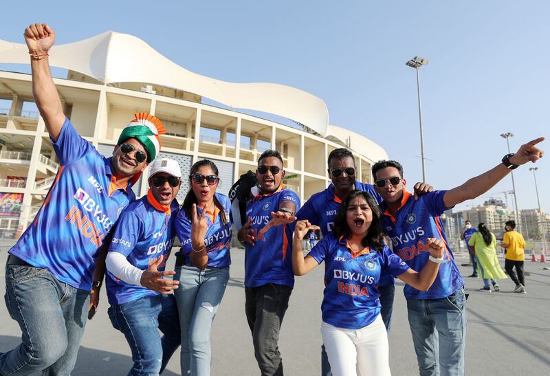 India fans before the game against Sri Lanka. Chris Whiteoak / The National