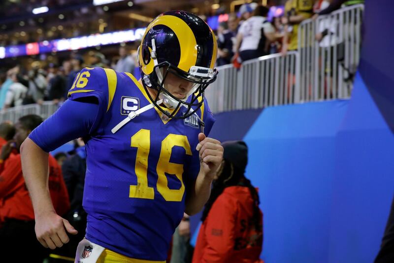 It was a disappointing first Super Bowl for Los Angeles quarterback Jared Goff. AP Photo