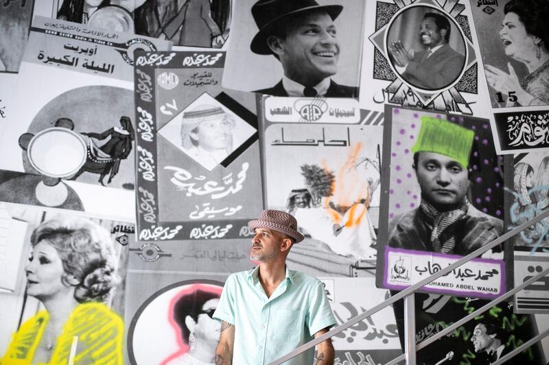 Dubai, UNITED ARAB EMIRATES - FEBRUARY, 18 2019.

Shadi Megallaa, owner of Dubai's vinyl record store – The Flip Side, in Al Serkal Avenue.

(Photo by Reem Mohammed/The National)

Reporter: 
Section:  NA