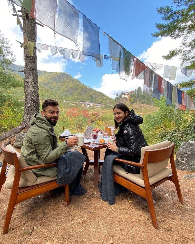 Virat Kohli and his wife, Anushka Sharma, holidayed in Bhutan last month. Instagram / Virat Kohli
