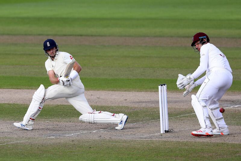 England captain Joe Root plays a shot. AFP