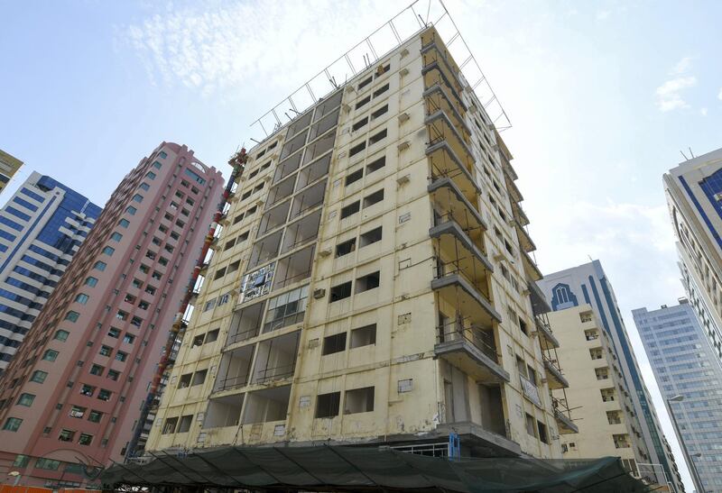 Abu Dhabi, United Arab Emirates - Old and new structures in Tourist Club Area. Khushnum Bhandari for The National