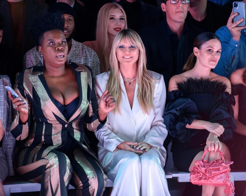 Leslie Jones, Heidi Klum and Rachel Bilson attend the Christian Siriano show at New York Fashion Week on February 6, 2020. AP