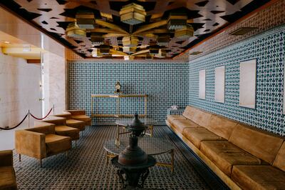 The entire Moroccan Salon, from the tiles to the elaborate ceiling and light fixtures, was given to Bourguiba by King Mohamed V of Morocco. Erin Clare Brown / The National