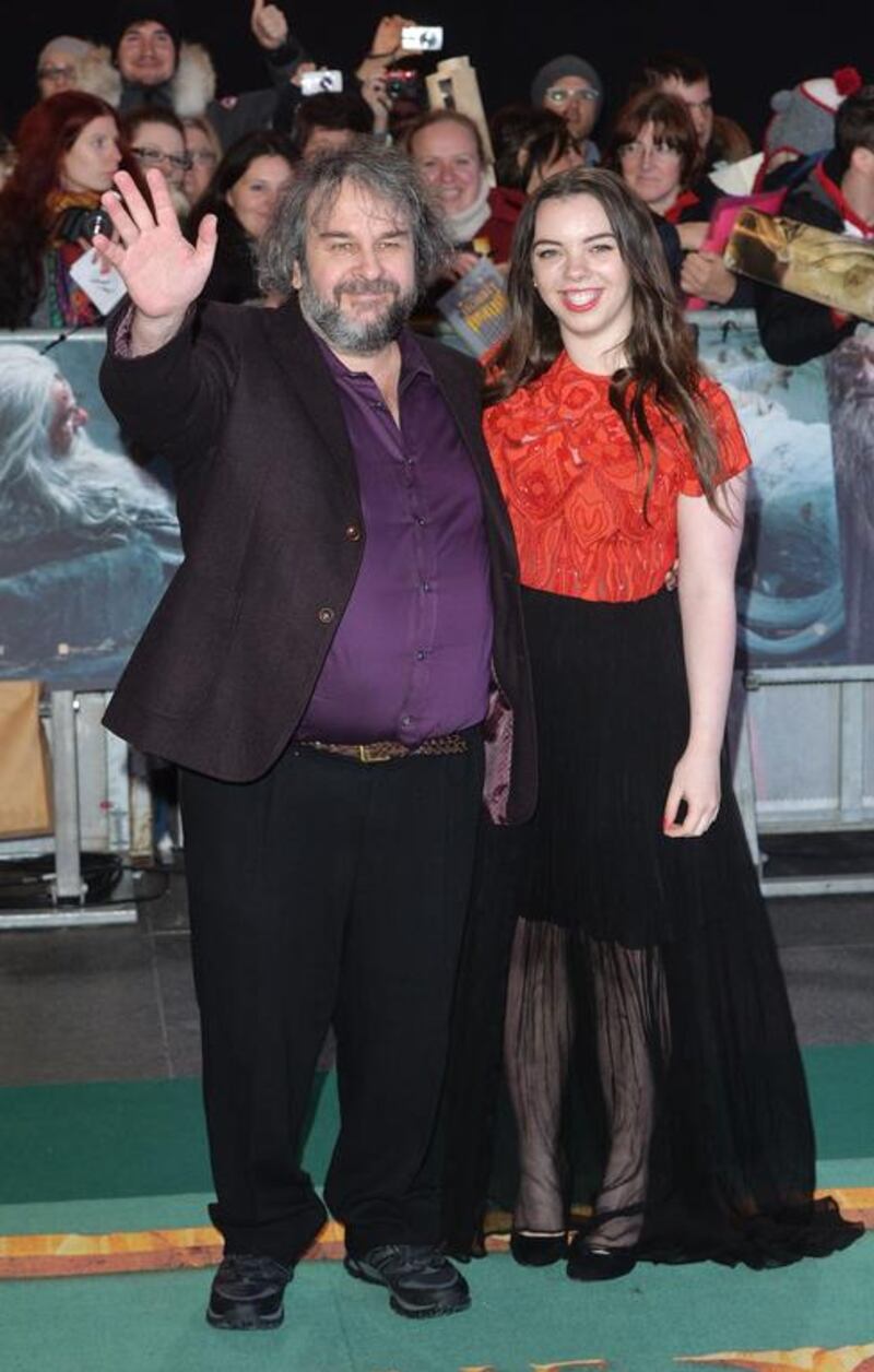 Director Peter Jackson and Katie Jackson. Jackson had originally planned to interpret the book as a two-part film, but changed his mind to make a trilogy like hugely-successful Lord of the Rings series, released between 2001 and 2003. Getty Images