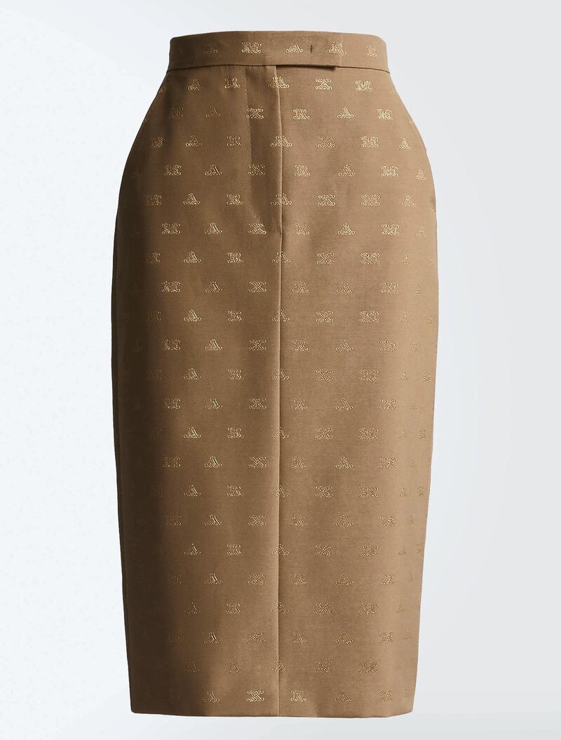 Exclusive to the Middle East: pencil skirt with MaxMaragram logo, from Max Mara