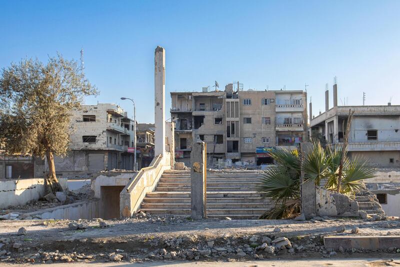 The ruins of Raqqa's Armenian church. Local authorities say they plan to rebuild it. December 20, 2019. Thibault Lefébure for The National.
