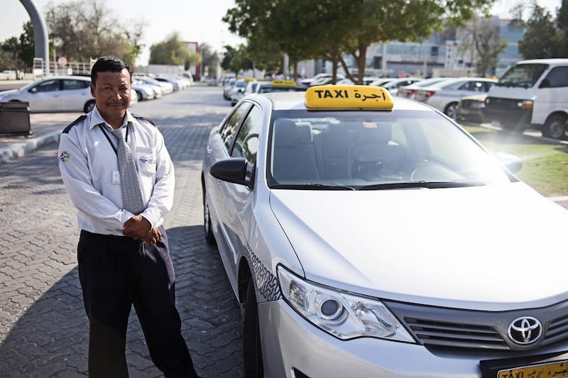 Nawraj Shrethra was last year named one of Abu Dhabi’s safest taxi drivers. Lee Hoagland / The National