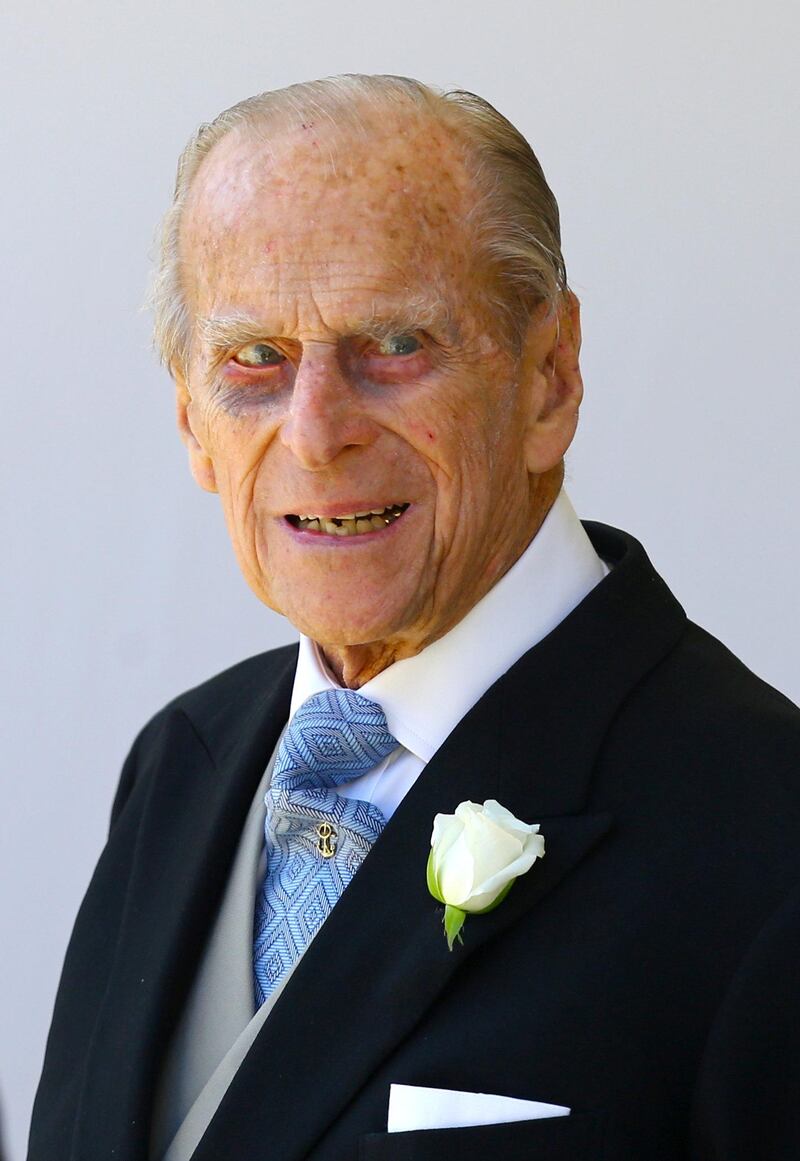 WINDSOR, UNITED KINGDOM - MAY 19:  Prince Philip, Duke of Edinburgh  leaves St George's Chapel at Windsor Castle after the wedding of Prince Harry to Meghan Markle on May 19, 2018 in Windsor, England. (Photo by Gareth Fuller - WPA Pool/Getty Images)
