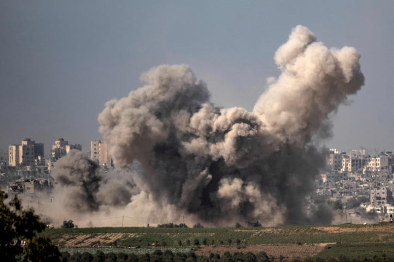 Smoke rises from northern Gaza after Israeli pounded the besieged enclave. AFP