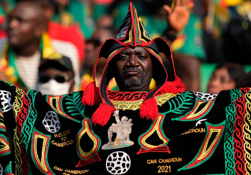 A Cameroon fan  before the match. AP