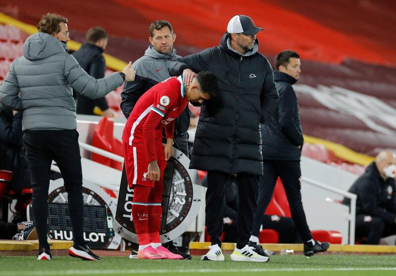 SUB: Roberto Firmino – 7. A fine cameo by the Brazilian. After joining the game for Jota with 11 minutes to go, he held up the ball and helped create Thiago’s goal. AFP