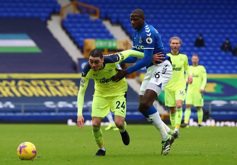 Abdoulaye Doucoure – 7. A typically commanding display from the Frenchman, who marshalled the Everton midfield and was tidy in possession. PA