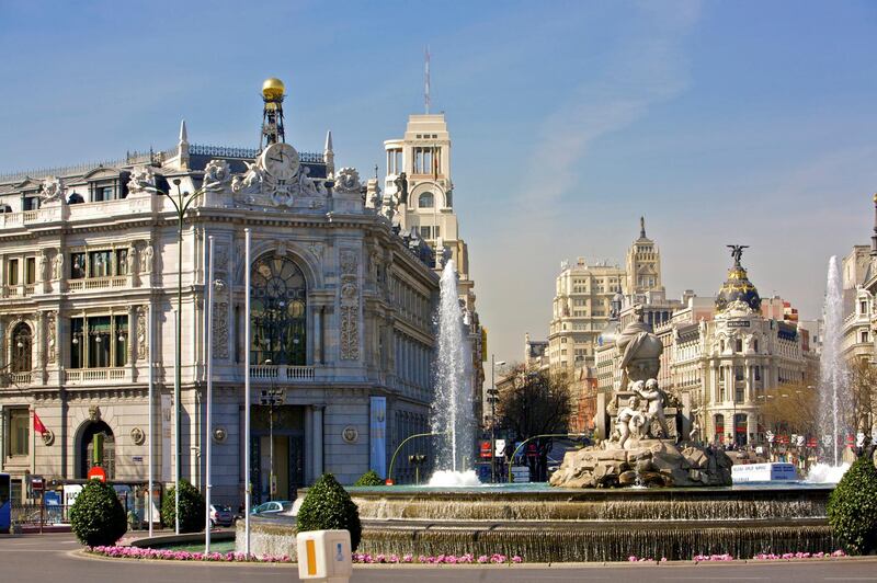 The Plaza de Cibeles in the capital of Madrid. Courtesy Spanish Tourism /  Antonio Garrido