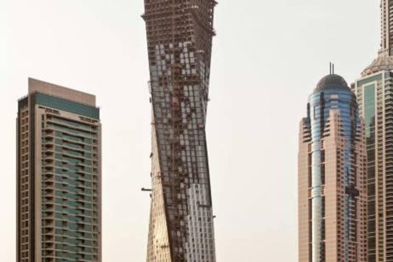 July 12. Infinity Tower being constructed in the Dubai Marina. July 12, Abu Dhabi, United Arab Emirates (Photo: Antonie Robertson/The National)