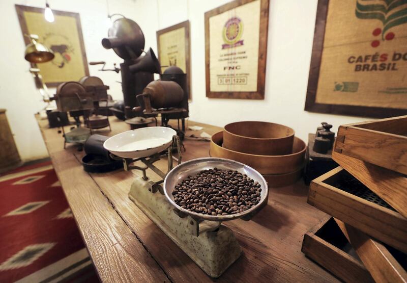 Dubai, United Arab Emirates - July 25, 2018: Inside the international antiques room at the Coffee Museum. Wednesday, July 25th, 2018 in Bur Dubai, Dubai. Chris Whiteoak / The National