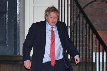 LONDON, ENGLAND - DECEMBER 13: Boris Johnson leaves Conservative Party Headquarters in Central London on December 13, 2019 in London, England. Johnson and the Conservative Party were headed toward a dramatic victory in the country's general election, gaining a parliamentary majority that he hopes will secure Brexit. (Photo by Chris J Ratcliffe/Getty Images)