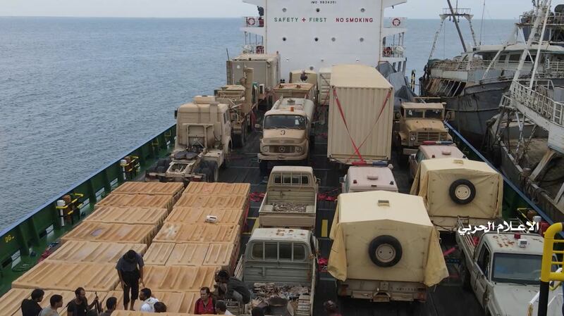 The ship that was seized by Yemen's Houthi rebels in the Red Sea. Photo: Reuters