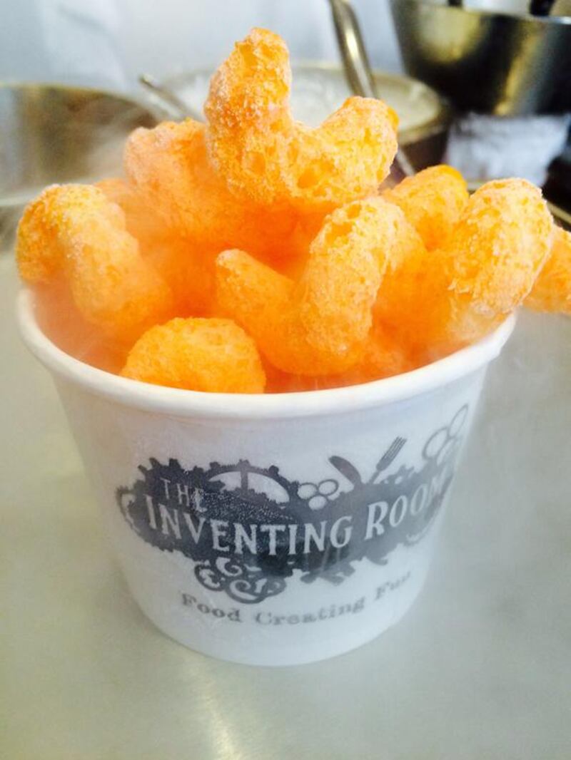 Frozen cheetos at The Inventing Room (Photo by Stacie Johnson)