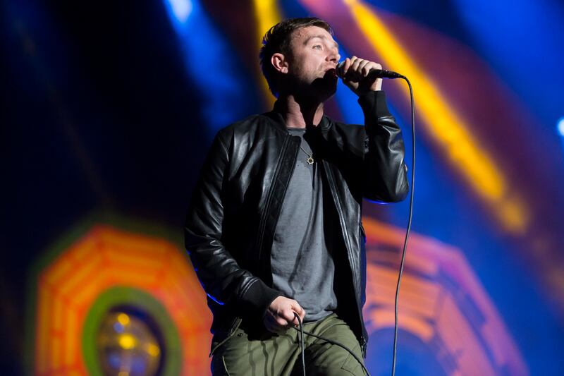 ABU DHABI, UNITED ARAB EMIRATES, 28 NOVEMBER 2015. BLUR performs on the last night of the Yas F1 entertainment evenings at the Du Arena. (Photo: Antonie Robertson/The National) ID: 98178. Journalist: Saeed Saeed. Section: National. *** Local Caption ***  AR_2911_BLUR_F1_Concert-15.JPG