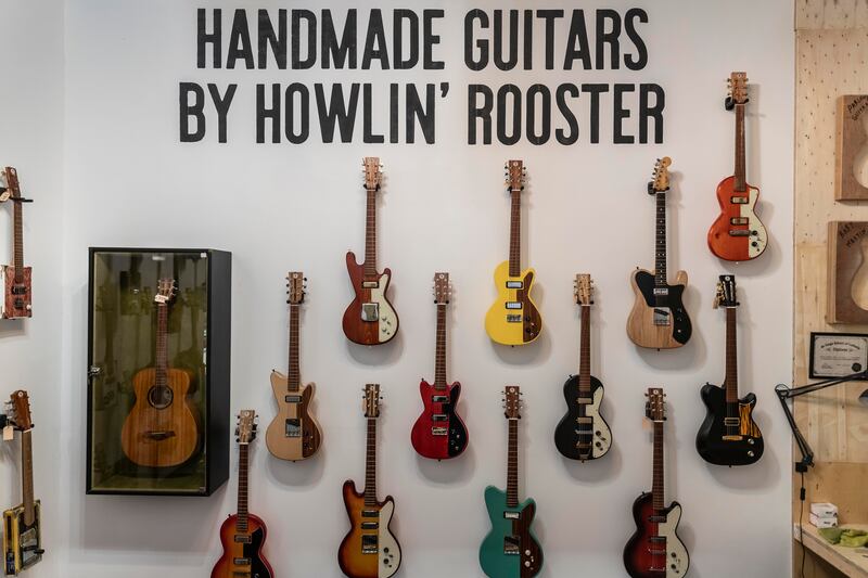 Howling Rooster guitars built by in-house luthier Basil Azizoghly. Antonie Robertson / The National