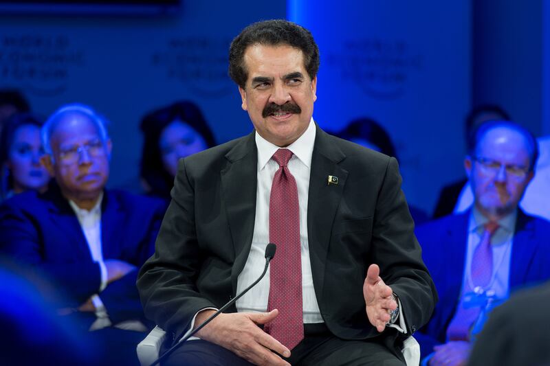 Raheel Sharif, former chief of army staff of Pakistan, speaks at the World Economic Forum in Davos. Sandra Blaser / World Economic Forum