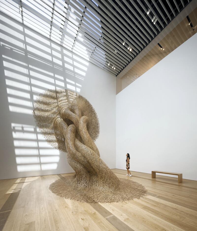 It also hosts an eight-by-six metre installation by Japanese bamboo artist Tanabe Chikuunsai. Courtesy NAARO