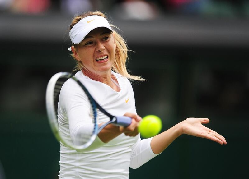 Maria Sharapova playing at Wimbledon in 2013. PA