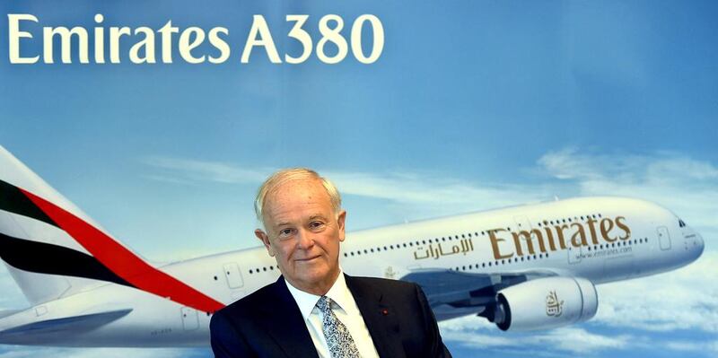Emirates president Tim Clark plans to fly to Washington to refute US carriers’ allegations of government subsidies to Arabian Gulf airlines. Tobias Schwarz / AFP