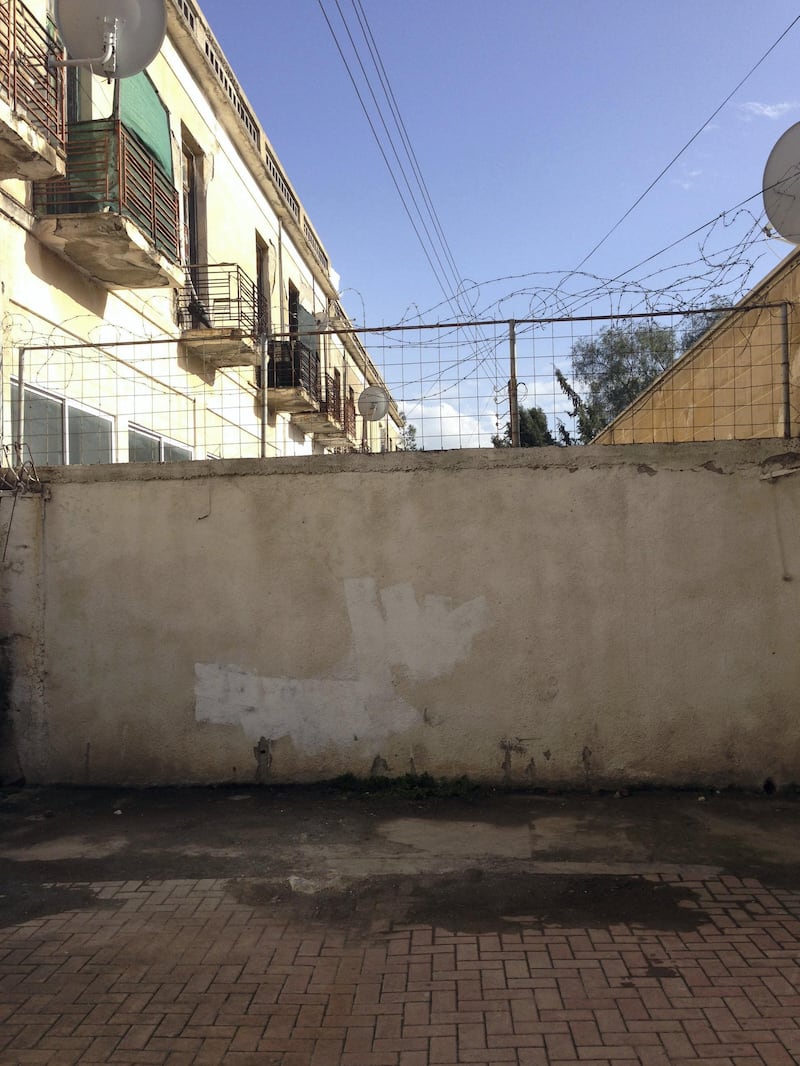 A shot of no-man’s-land in Nicosia from the Turkish side of the divided Cyprus capital. Declan McVeigh / The National