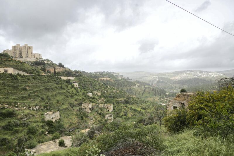 Ruins of Lifta, with Israeli homes built on the upper edges of town. William Parry for The National