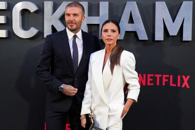 Former footballer David Beckham arrives with his wife Victoria Beckham to the premiere of Netflix documentary Beckham, in London. Reuters