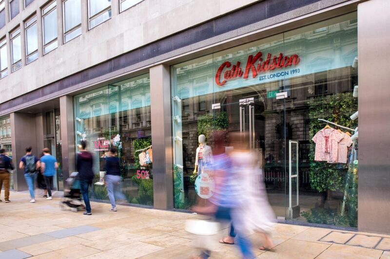 Pedestrians pass a closed Cath Kidston Ltd. clothing store, the fashion chain collapsed into administration earlier this year, in London, U.K. on Monday, Aug. 24, 2020. Spending by shoppers, drinkers and diners is vital to Britain's effort to emerge from its deepest recession for three centuries. Photographer: Jason Alden/Bloomberg