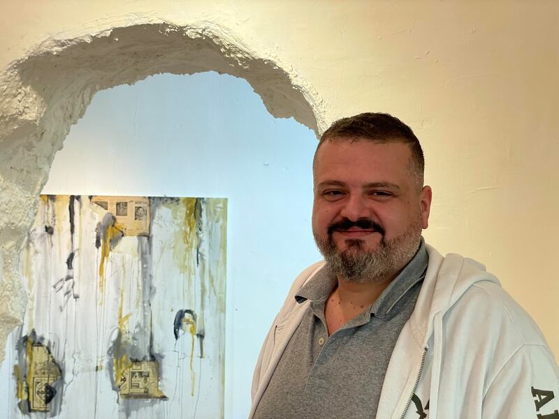 Fadi Daoud at his studio in Fuheis