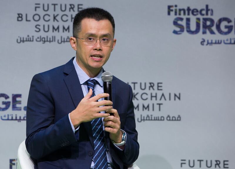 Changpeng Zhao, the chief executive of Binance, says channels of communications are important for the implementation of cryptocurrency frameworks. Photo: Leslie Pableo / The National