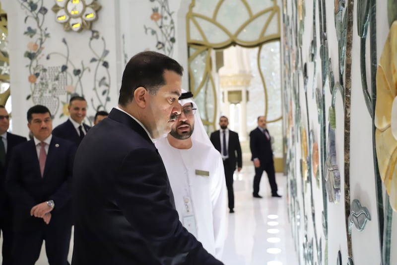 The Iraqi prime minister later visited the Sheik Zayed Grand Mosque. WAM