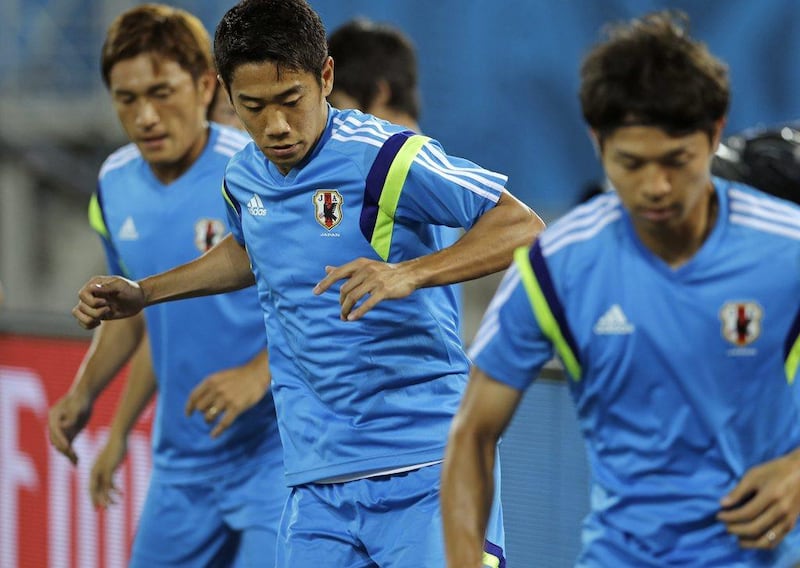 Japan's Shinji Kagawa shown during training on June 18, 2014. Shuji Kajiyama/ AP