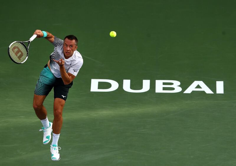 Philipp Kohlschreiber on his way to victory on Monday. Getty