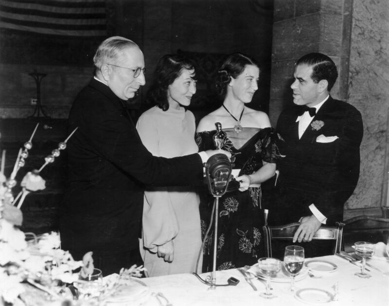 The head of Hollywood studio MGM, Louis B Mayer, left, was one of the original founders of the academy