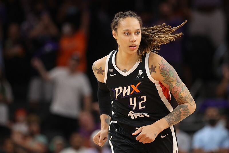 Griner in action in an Arizona game in 2021. Getty Images / AFP