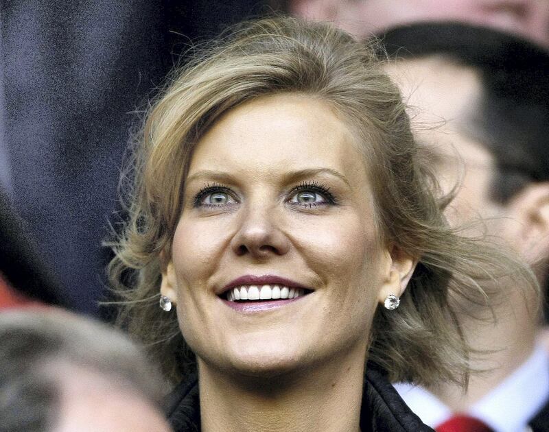 Dubai International Capital's chief negotiator Amanda Staveley smiles before the Champions League semi-final first leg soccer match between Liverpool and Chelsea at Anfield in Liverpool, northern England, April 22, 2008. REUTERS/Phil Noble/File Photo - S1AETKHIQSAA