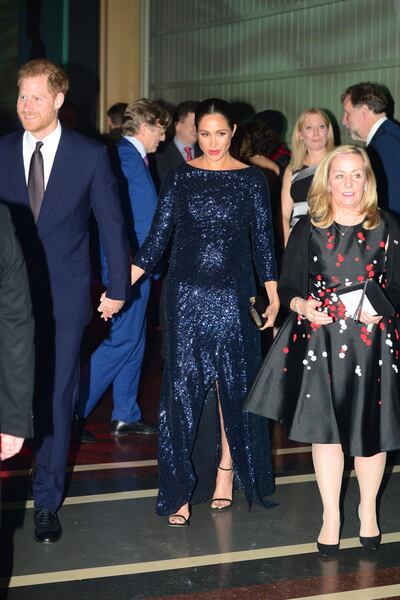 LONDON, ENGLAND - JANUARY 16: Prince Harry, Duke of Sussex and Meghan, Duchess of Sussex attend the Cirque du Soleil Premiere Of "TOTEM" at Royal Albert Hall on January 16, 2019 in London, England. (Photo by Paul Grover - WPA Pool/Getty Images)