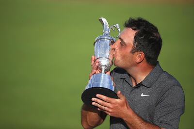 CARNOUSTIE, SCOTLAND - JULY 22:  Francesco Molinari of Italy kisses the Claret Jug after winning the 147th Open Championship at Carnoustie Golf Club on July 22, 2018 in Carnoustie, Scotland.  (Photo by Francois Nel/Getty Images)