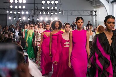 Models walk the runway at the Christian Siriano fashion show as part of NYFW Spring/Summer 2018 on Saturday, Sept. 9, 2017 in New York. (Photo by Charles Sykes/Invision/AP)